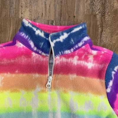 Pullover polar para niñas talla 5/6 lugar para niños colores neón tie dye cremallera 1/4 Foto 1 de 4