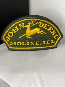 🔥John Deere Cast Iron Doorstop Bookend - Vintage Moline IL Farmhouse Decor - Picture 1 of 10
