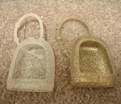 (2) Bath Body Works Hand Sanitizer Pocketbac Holders Glitter Gold & White - Image 1 of 2