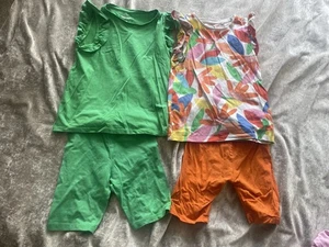Girls Summer Cycling Shorts And Top Sets Outfit Bundle 6-7 Years - Picture 1 of 3