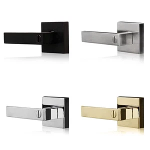 XFORT Quad Privacy Door Handle Set, Handle with Lock for Bathroom Door, Pair - Picture 1 of 23