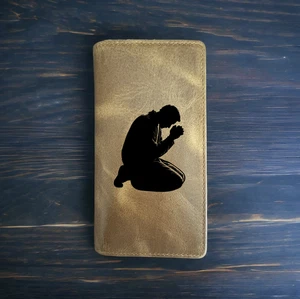 Prayer Rodeo Wallet Cowboy Western Buffalo Leather Premium Jesus Faith Gift NEW - Picture 1 of 10