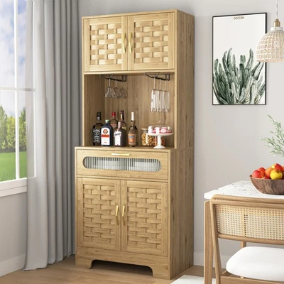 67'' Tall Pantry Buffet Cabinet Freestanding Liquor Cabinet Bar for Dining Room - Image 1 of 4