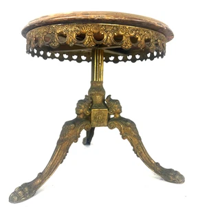 Vintage Brass and Marble Side Table - Picture 1 of 5