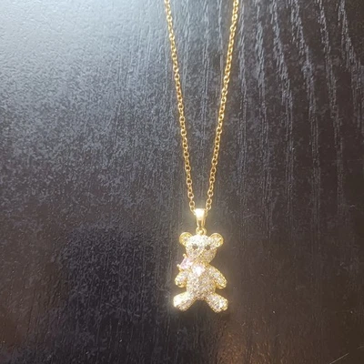 Collar para mujer Teddy Bear titanio acero Foto 1 de 4