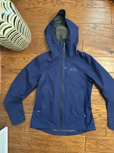 REI Co-Op Jacket Navy Drypoint GTX Gore-Tex Hardshell Rain Hooded Gorp Women XS - Picture 1 of 18
