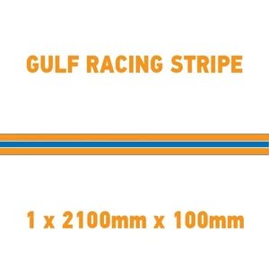 GU2.1x1A Gulf Racing side stripes 2.1m (1x2100mm) Long laminated for Porsche - Picture 1 of 18