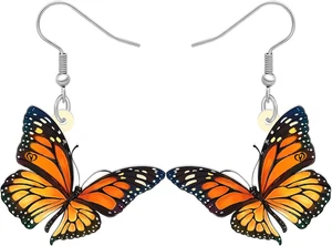 Acryl süße Monarch Schmetterling Ohrringe Frühling Sommer Insekten baumeln orange - Bild 1 von 6