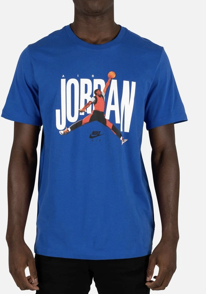 Jordan Mens Blue Cj6304-480 Short Sleeves Crew Neck Pullover T Shirt Size Large