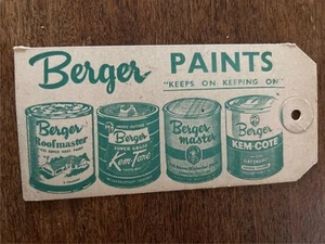 1950 s Berger Paints house paint Castlemaine advertising tag phone 13 Tonks Bros - Picture 1 of 3