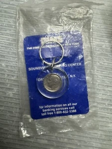 vintage Coin (Dime) Key Chain Key Fob Ring The Dime Savings Bank of NY 1967 - Picture 1 of 4