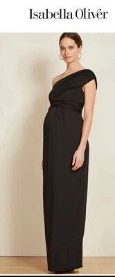 Beautiful floor length, black, one shoulder Isabella Oliver maternity dress - Image 1 of 2