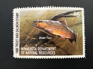 ICOLLECTZONE US Minnesota 1988 Trout and Salmon Stamp VF NH - Picture 1 of 1