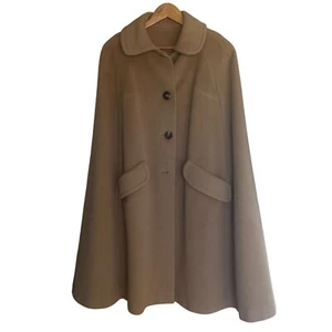 New England Classics Vintage Womens Cape One Size Tan Pockets Casual Wool - Picture 1 of 11