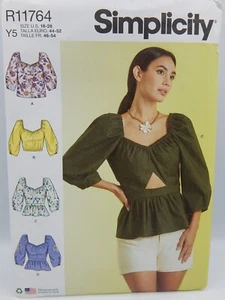 Simplicity 11764 Misses' Tops Peasant Style Uncut Pattern Sz 18-26 9749 - Picture 1 of 2