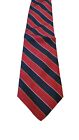 Vintage Etienne Caron Red jacquard Blue Striped Repp Neck Tie Poly/Silk Portugal