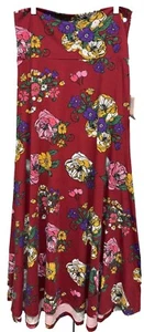 NEU LuLaRoe LARGE dunkelrot lila grün rosa gold Blumen Strick Maxi Rock Kleid - Bild 1 von 6
