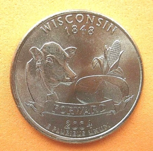 WISCONSIN . 2004-P . LIGHTLY CIRCULATED STATE QUARTER COIN - Picture 1 of 2