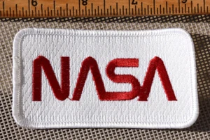 NASA Worm Logo Embroidered Sew On Patch 3.75 x 2 inches New - Picture 1 of 2
