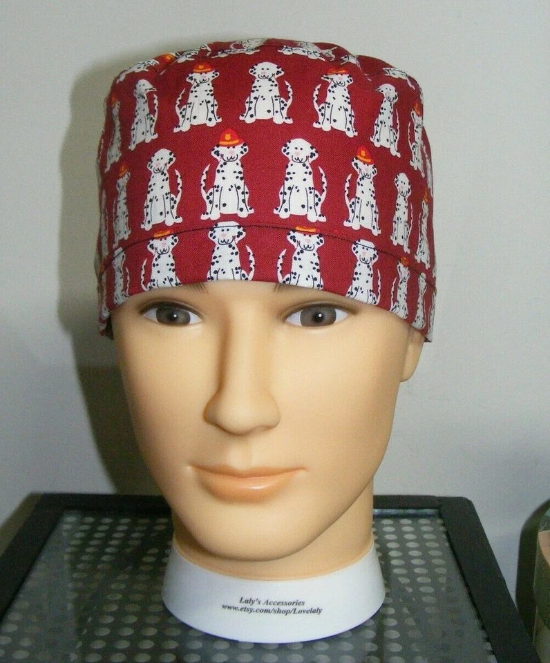 Dog Lovers Scrub Hat/Cap Doctor Nurse Veterinarian Head Cover Print Handmade - Image 1 of 4
