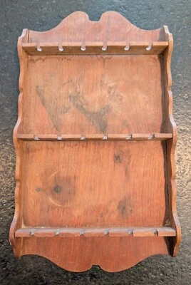 Wooden Collectible Souvenir Spoon Rack, holds 18 spoons, 10" x 17" - Image 1 of 4