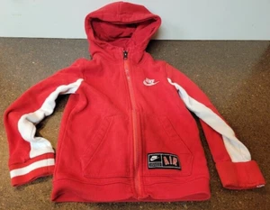 Nike Air Red White Full Zip Hoodie Jacket Boys Large Authentic Sportswear 4T - Picture 1 of 4