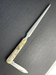 National Blade Vintage Folding Knife & Letter Opener Nautical Scrimshaw - Japan - Picture 1 of 13
