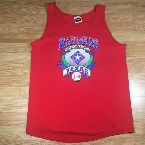 vintage texas rangers shirt tank top size large Cover