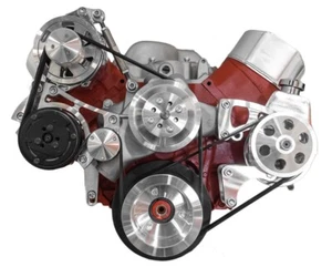 Big Block Chevy Serpentine Conversion Kit Mid-Mount AC PS ALT 396 427 454 Billet - Picture 1 of 3