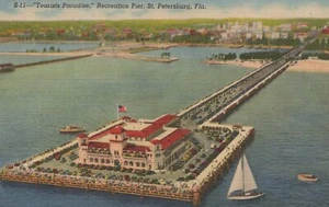 Tourist Paradise - Muelle de recreación - San Petersburgo, Florida.- Lino sin publicar - Imagen 1 de 3