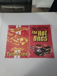 Hot Wheels Tin Metal Sign Lot Of 2/"The Hot Ones" & "Super Turbo Trax"/Sealed 