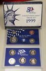 1999 Clad US Proof 9 Coin Set with Original Packaging & COA COMPLETE