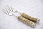 Two Genuine Stag/Antler Handle Steak Fork Made In Sheffield England