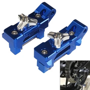 Rear Chain Adjusters Tensioners Adapter Blue For 14-20 YAMAHA FZ-07 MT-07 XSR700 - Picture 1 of 9