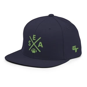 Seattle Football Retro SEA Cross Snapback Hat Baseball Cap - Picture 1 of 11