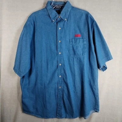 Camisa de mezclilla Vantage para hombre XL azul ropa de trabajo al aire libre occidental manga larga botón Foto 1 de 4