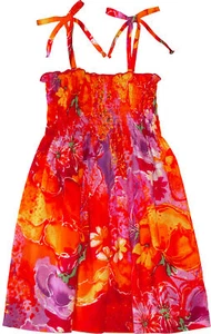 Beauteous Flower Poetry Girl's Hawaiian Smocked Dress - Picture 1 of 3