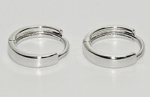9ct White Gold Huggie Hoop Cuff Earrings - Picture 1 of 6