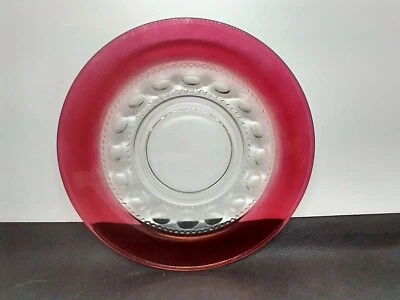 EAPG US Glass Co Kings Crown Ruby Stained Saucer Plate - Image 1 of 4