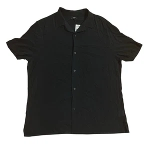 100% Rayon Men’s Express Black Button Up Loop Collar Shirt - Picture 1 of 8