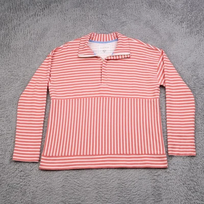 Sudadera Alice Walk The Cremallera Talla Pequeña Salmón y Blanco Rayas Preppy Suave Foto 1 de 4