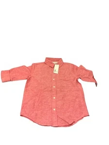 Janie and Jack Boys Size 5 Years Button Up Shirt Linen Cotton Top NWT - Picture 1 of 6