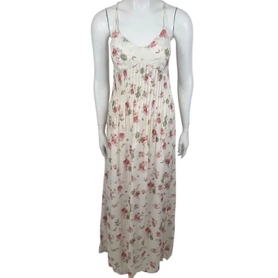 Maxi Vestido LC Lauren Conrad Floral NUEVO Boho Pradera Western Blanco Rosa Para Mujer 4 Foto 1 de 4