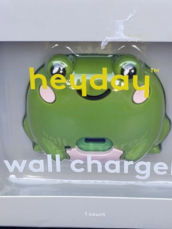 Cargador de pared USB-C de un solo puerto heyday™ Green Frog salida de 15 W Foto 1 de 1