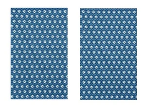 Set of 2 NANTUCKET DAMASK Kitchen Tea Towel by Heritage Lace - Navy, Blue, White - Picture 1 of 2