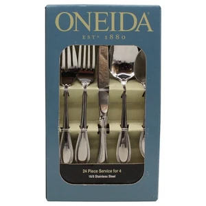 Oneida AMERICAN HARMONY ARBOR 24 Piece Service for 4 Stainless 18/8 - New in box - Picture 1 of 6