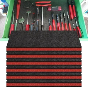 Confezione da 6 inserti in schiuma per cassetta degli attrezzi, fodera per cassetta degli attrezzi fogli di polietilene, Toolb - Foto 1 di 7