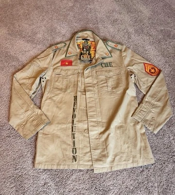 Camisa Che Guevara Revolucionaria Vintage Manga Larga Bordada Hombre Talla L Foto 1 de 4