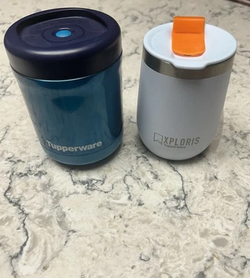 Two Tupperware Thermal 8oz Tumbler & Jar. Hot/Cold Storage Container. - Image 1 of 4
