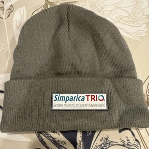 Simparica Trio Promo Gray Logo Beanie Hat NWOT Rare Pharmaceutical Veterinary - Picture 1 of 3